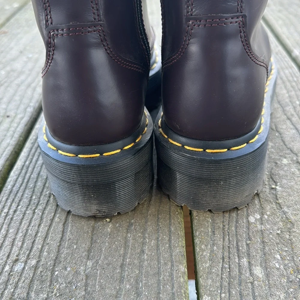 Dr Martens Jadon Purple Platform Smooth Leather Boots w/ Zip Sz 39 / 8